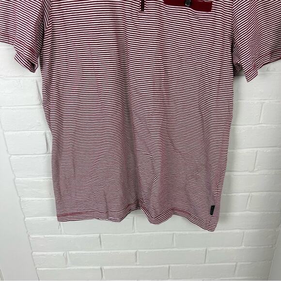 Ted Baker London Men’s Red Striped Casual Polo Shirt Size - Picture 3 of 9